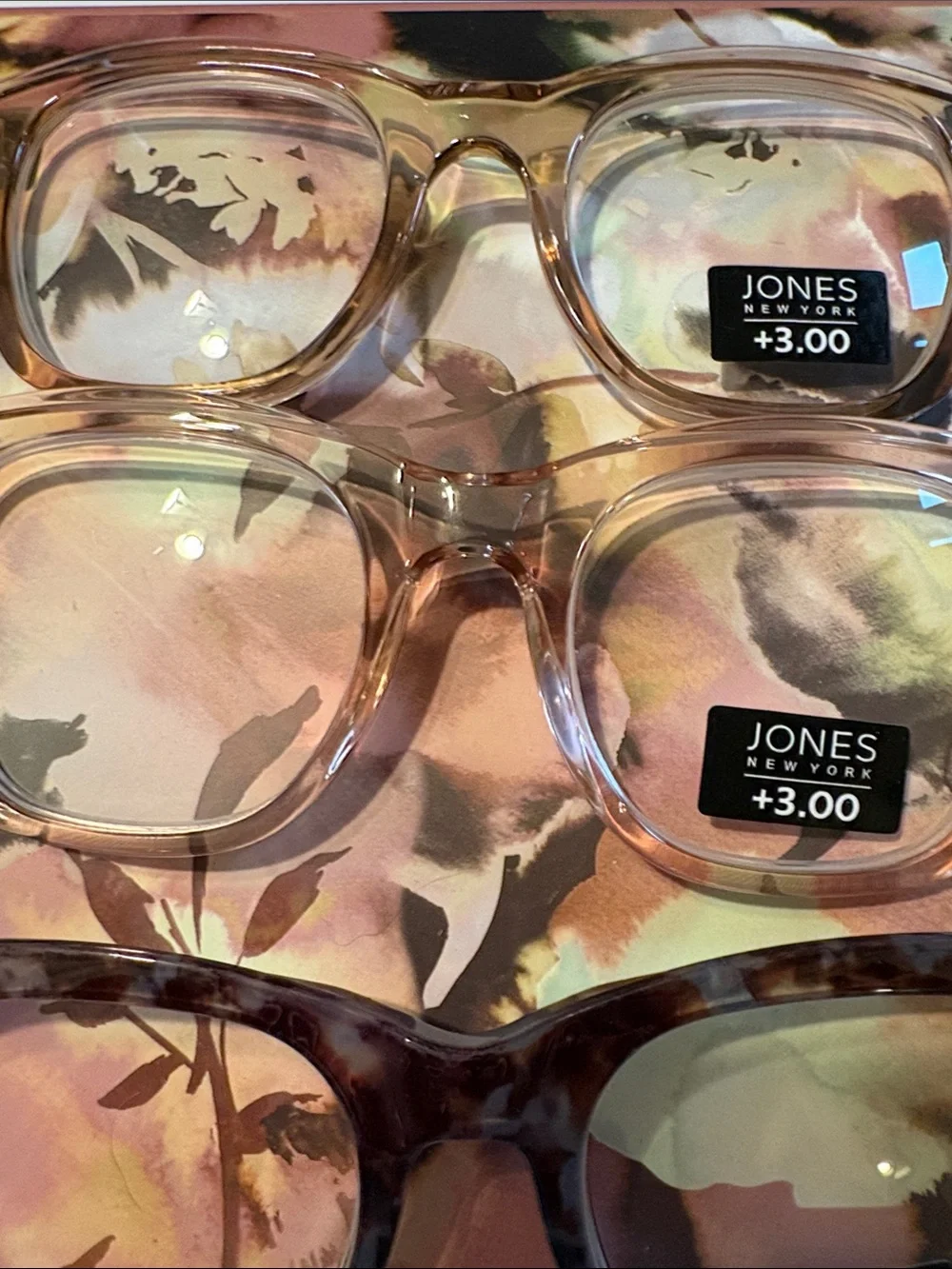 Jones New York +3.00 designer Reading Glasses Set of 3 NEW